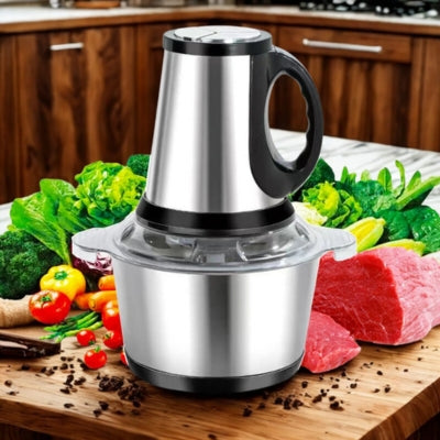 hachoir-a-viande-electrique-noir-et-argente