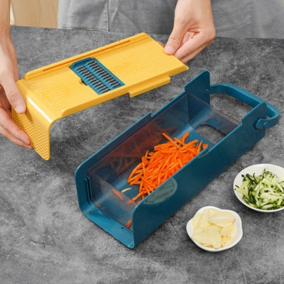 coupe-legumes-manuel-socle-recuperateur-bleu