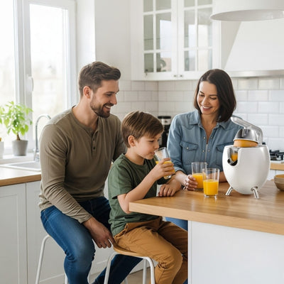 presse-agrume-electrique-famille-petit-dejuner